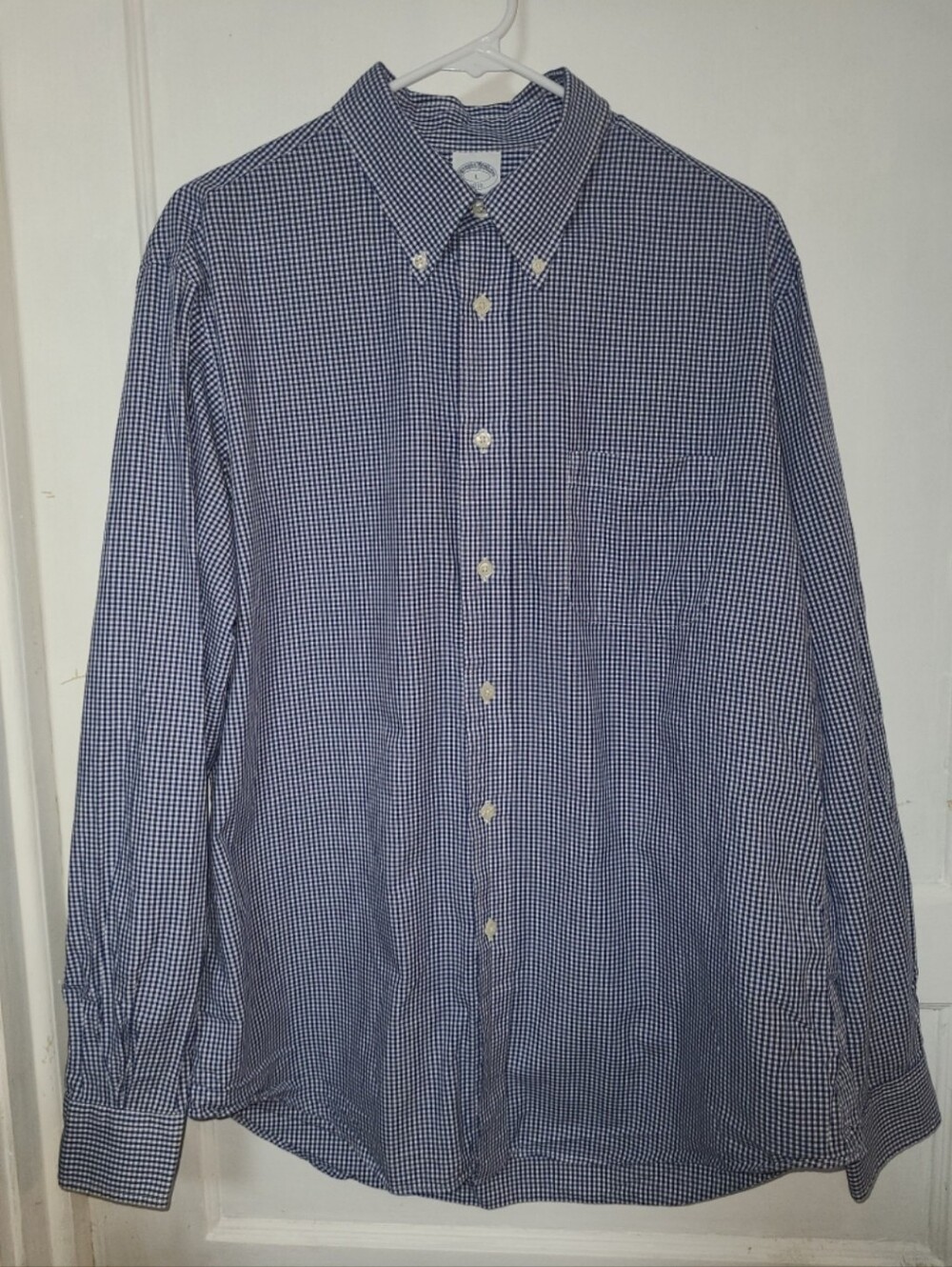 Brooks Brothers Regent Blue Gingham Button-Down Shirt Large